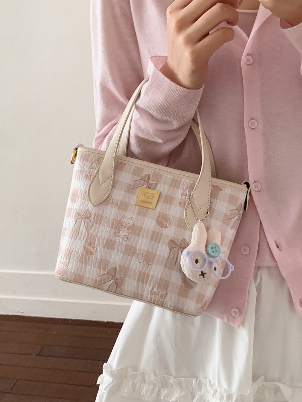 Ženska torba s printom crtanih likova, mala bucket torba za rame ili crossbody, proljeće 2026