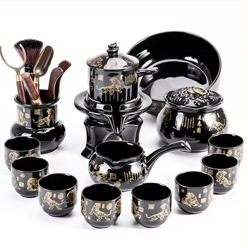 Set ceainic cu piatră măcinată, set ceramic de ceai Kung Fu cu cești pentru casă, living, birou mic, stil chinezesc