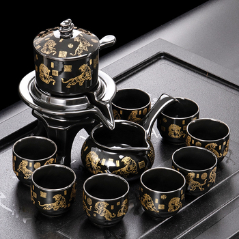 Set ceainic cu piatră măcinată, set ceramic de ceai Kung Fu cu cești pentru casă, living, birou mic, stil chinezesc
