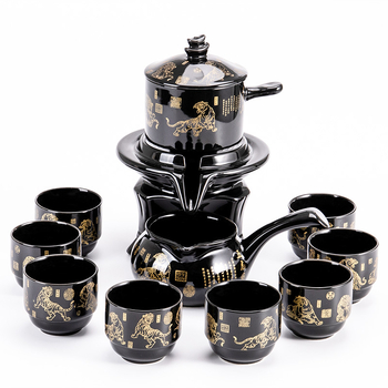 Set ceainic cu piatră măcinată, set ceramic de ceai Kung Fu cu cești pentru casă, living, birou mic, stil chinezesc