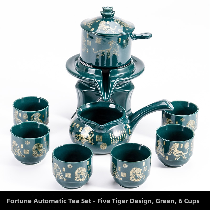 Set ceainic cu piatră măcinată, set ceramic de ceai Kung Fu cu cești pentru casă, living, birou mic, stil chinezesc
