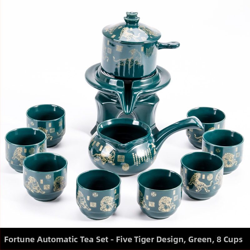 Set ceainic cu piatră măcinată, set ceramic de ceai Kung Fu cu cești pentru casă, living, birou mic, stil chinezesc