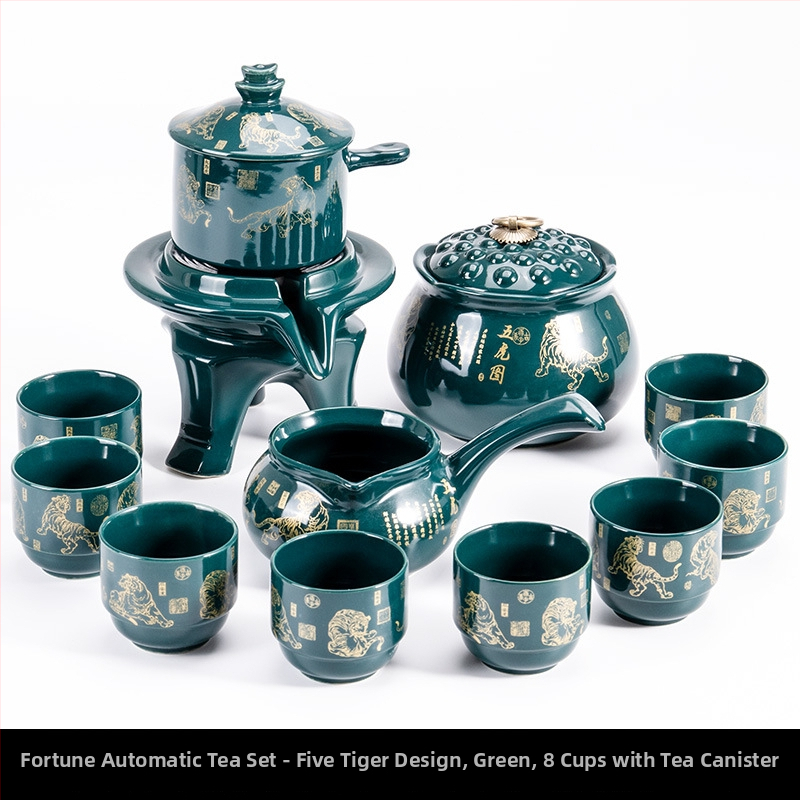 Set ceainic cu piatră măcinată, set ceramic de ceai Kung Fu cu cești pentru casă, living, birou mic, stil chinezesc