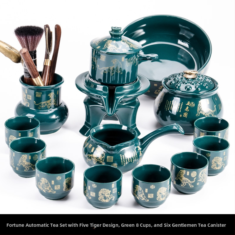 Set ceainic cu piatră măcinată, set ceramic de ceai Kung Fu cu cești pentru casă, living, birou mic, stil chinezesc