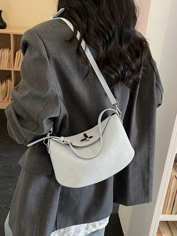 PU kožna Crescent crossbody torba za posao – srednja veličina ženska torba