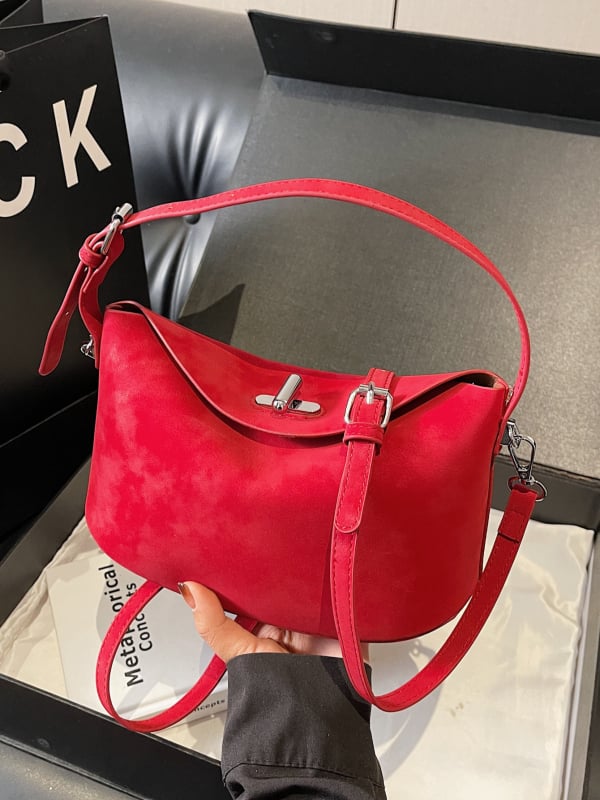 PU kožna Crescent crossbody torba za posao – srednja veličina ženska torba