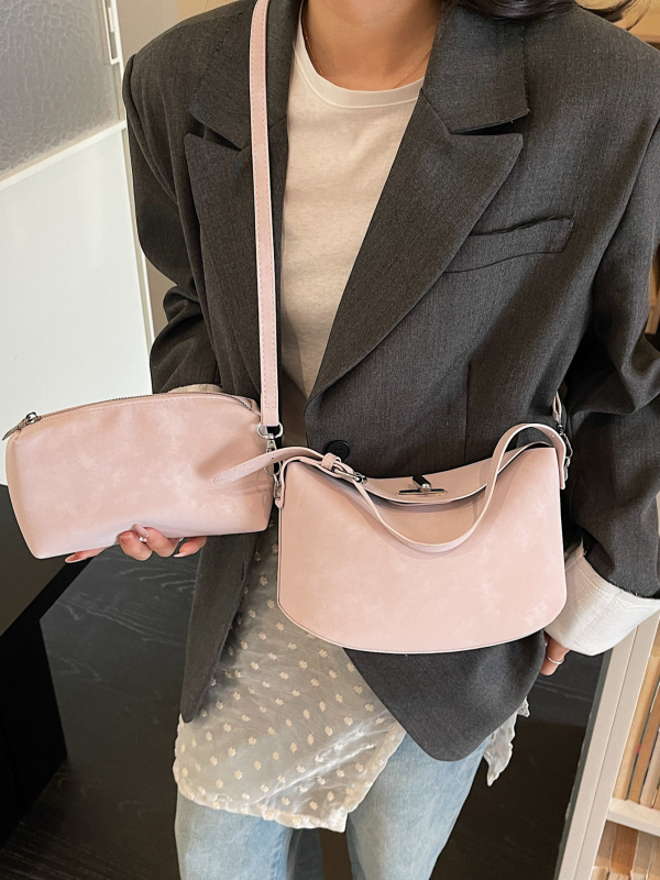 PU kožna Crescent crossbody torba za posao – srednja veličina ženska torba