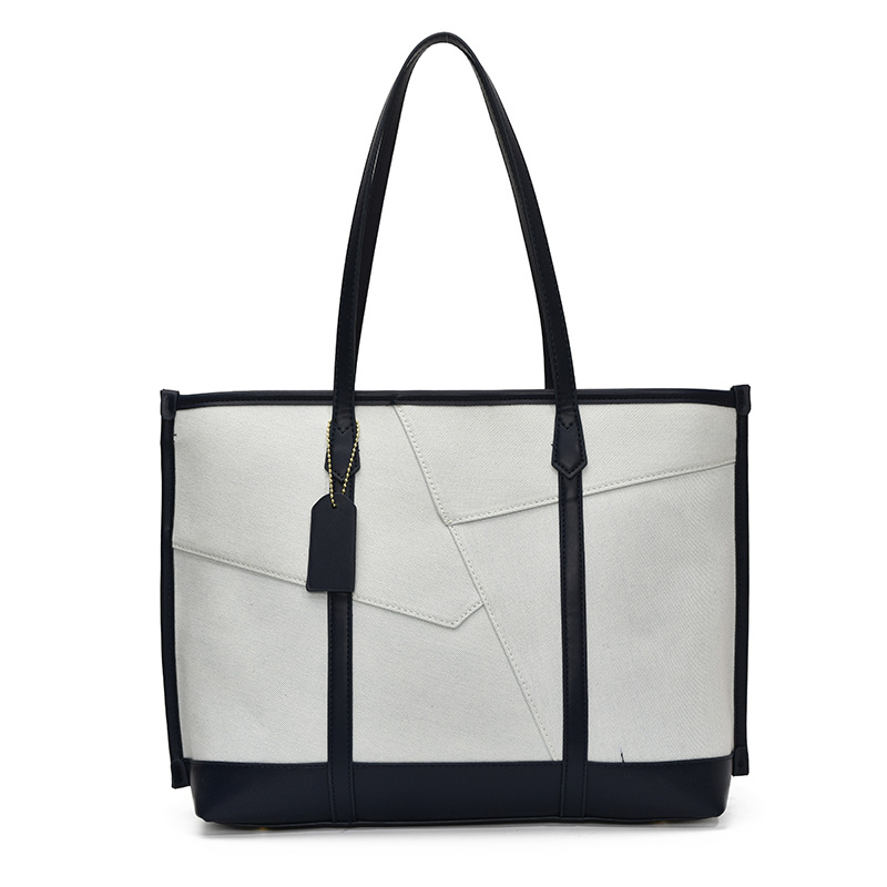 Ženska denim tote torba s patchworkom, velika zapremina za svakodnevnu upotrebu