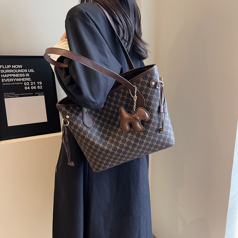 Premium velika kapacitna retro tote torba za žene, nova univerzalna torba s modnim printom