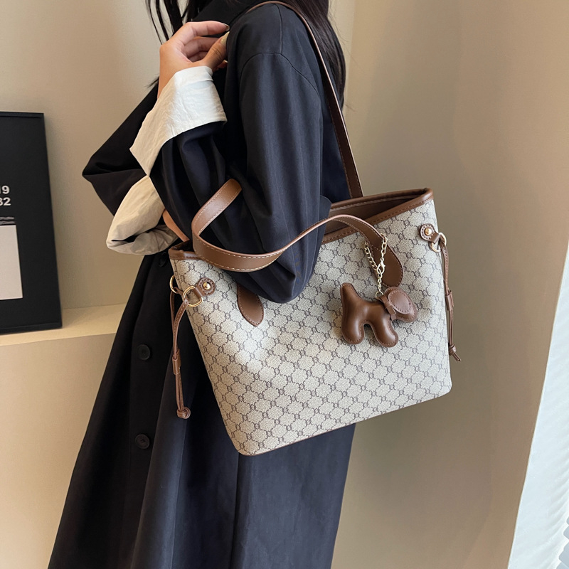 Premium velika kapacitna retro tote torba za žene, nova univerzalna torba s modnim printom