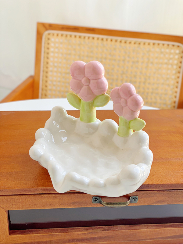 Săpunier ceramic cu drenaj, pentru uz casnic, în stil Nordic, baie