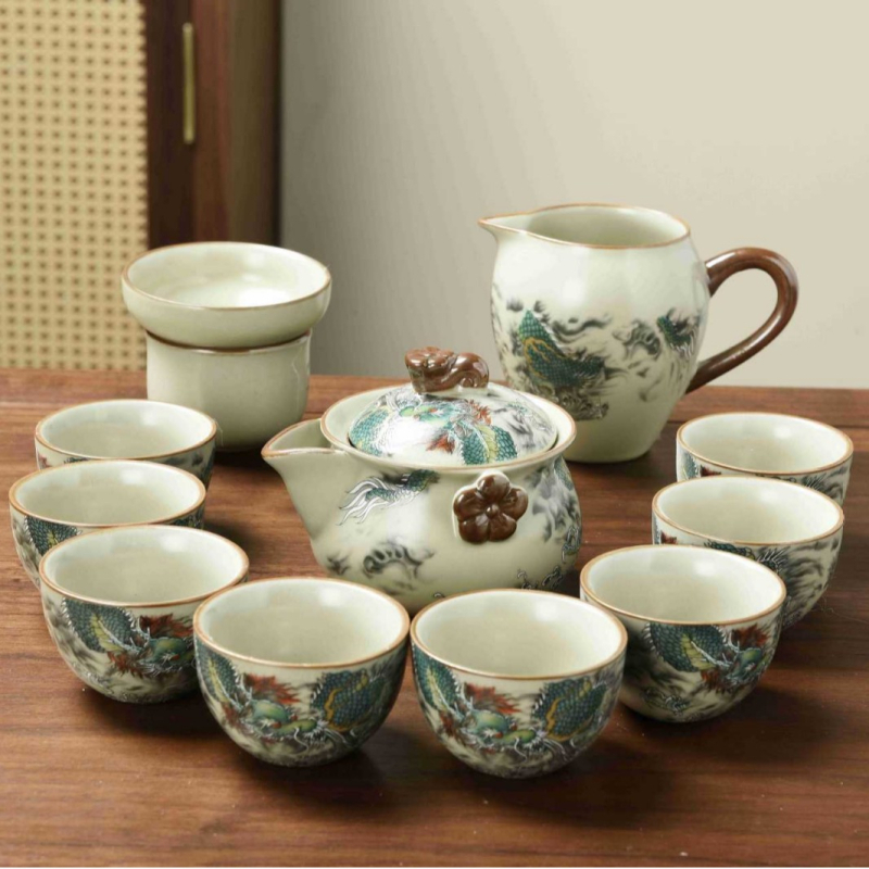 Ruyao Dragon Egg Set ceainic cu cești, în cutie cadou – ceai ceramic pentru cadouri de afaceri și jubileu corporativ