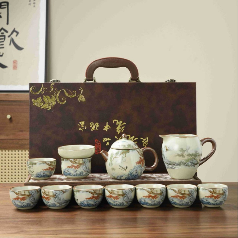 Ruyao Dragon Egg Set ceainic cu cești, în cutie cadou – ceai ceramic pentru cadouri de afaceri și jubileu corporativ