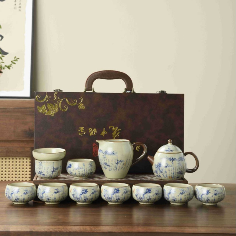 Ruyao Dragon Egg Set ceainic cu cești, în cutie cadou – ceai ceramic pentru cadouri de afaceri și jubileu corporativ