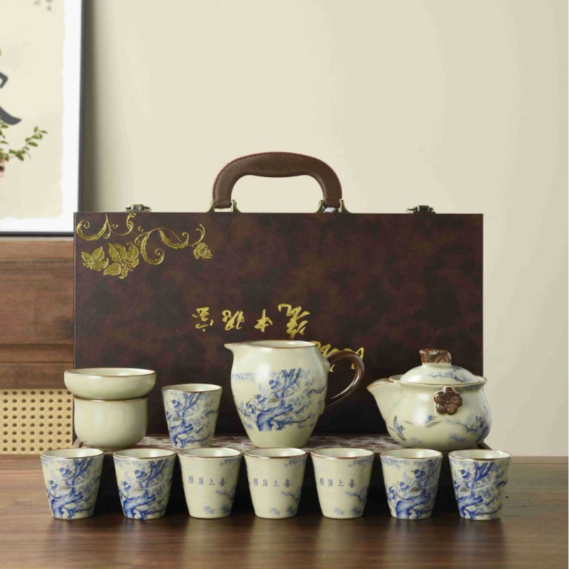 Ruyao Dragon Egg Set ceainic cu cești, în cutie cadou – ceai ceramic pentru cadouri de afaceri și jubileu corporativ