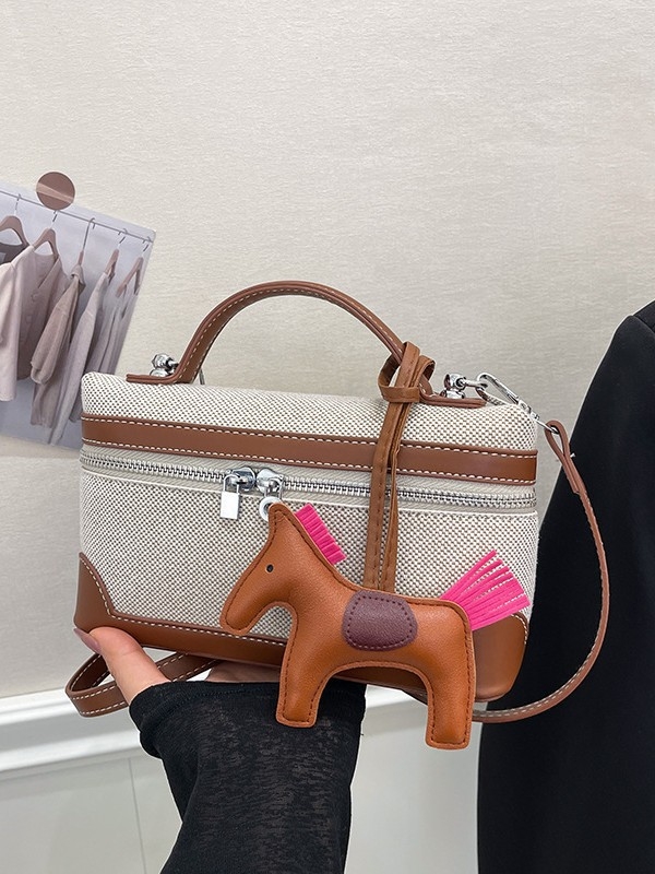 Ženska retro torba u europsko-američkom stilu, mala kvadratna platnena torba s blok boja boja, za rame ili crossbody, 2025