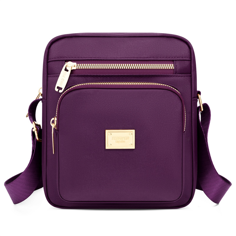 Ženska crossbody torba u gradsko minimalističkom stilu, mala kvadratna torba od Oxford platna sa zatvaračem, unutarnja džep, poliester podstava, Proljeće 2026