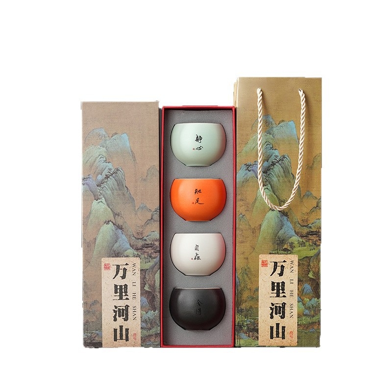 Ceașcă de ceai în stil chinezesc, ceramică brută, set de ceai în stil nou chinezesc, retro, cu capacitate mare, ceașcă ou dragon, cadou personalizabil