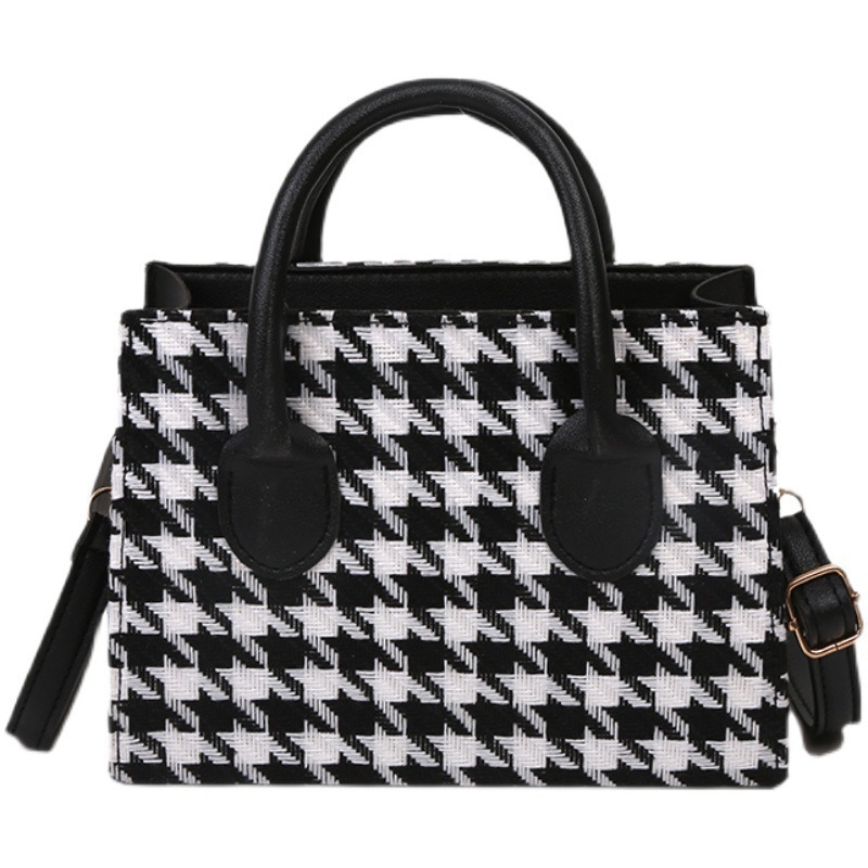 Ženska PU torbica s kariranim uzorkom — mala torba za ramena i crossbody