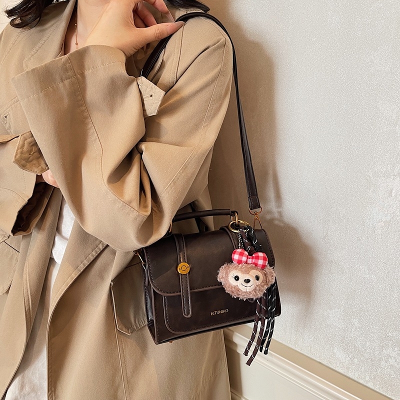 Ženska PU kožna mala kvadratna crossbody torbica, jesen 2025, retro stil, svakodnevno nošenje