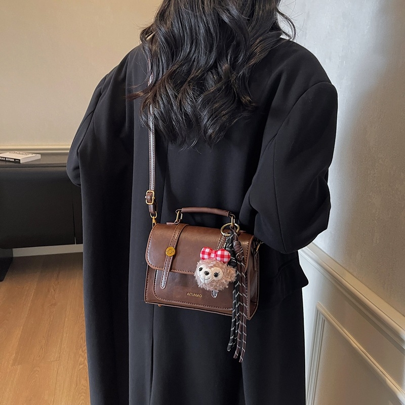 Ženska PU kožna mala kvadratna crossbody torbica, jesen 2025, retro stil, svakodnevno nošenje