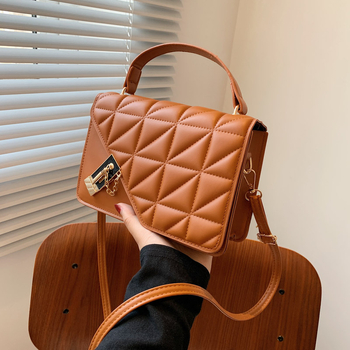 Ženska mala crossbody torbica s lancem, 2021 novi stil, minimalistički štepani kvadratni dizajn