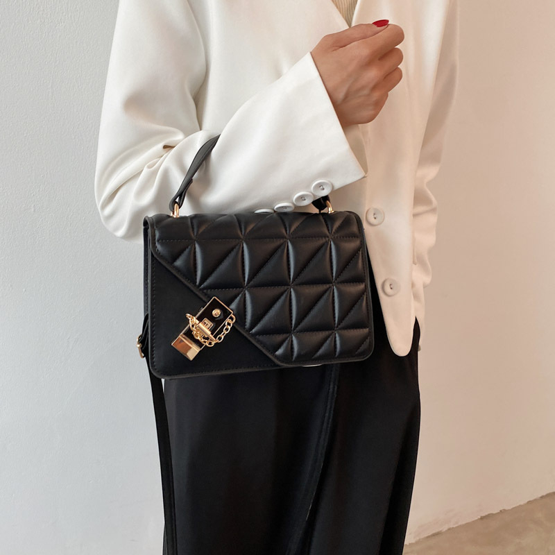 Ženska mala crossbody torbica s lancem, 2021 novi stil, minimalistički štepani kvadratni dizajn