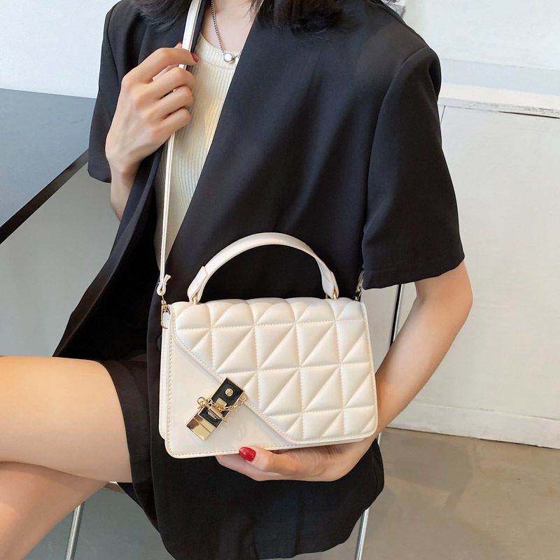Ženska mala crossbody torbica s lancem, 2021 novi stil, minimalistički štepani kvadratni dizajn
