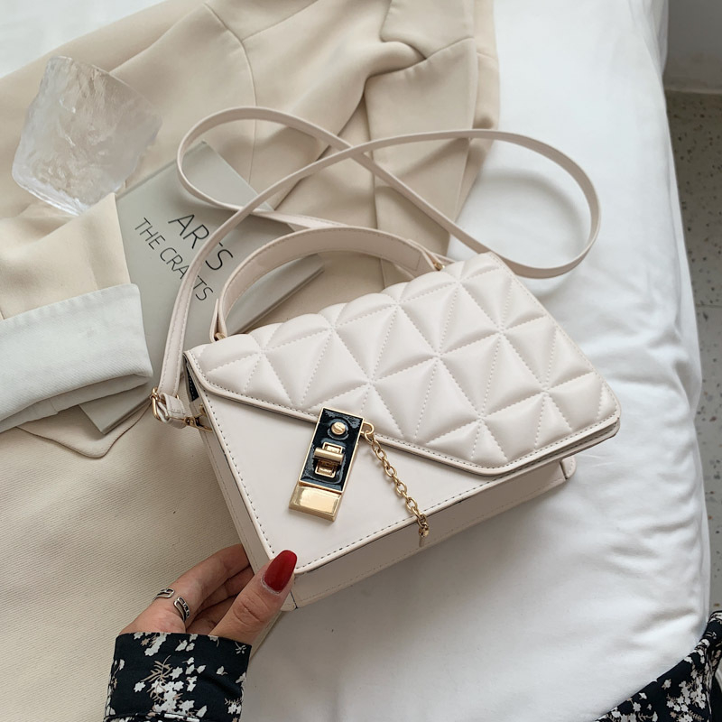 Ženska mala crossbody torbica s lancem, 2021 novi stil, minimalistički štepani kvadratni dizajn