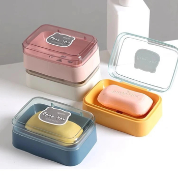 Săpunieră cu capac pentru baie, drenaj, din plastic
