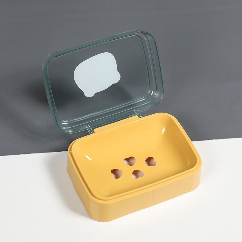 Săpunieră cu capac pentru baie, drenaj, din plastic