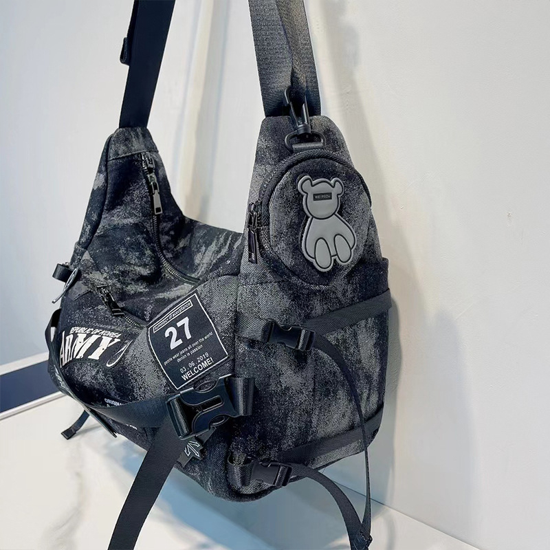 Ženska torba od denima u retro stilu, velika kapaciteta, Tote torba s naramenicom i crossbody remenom