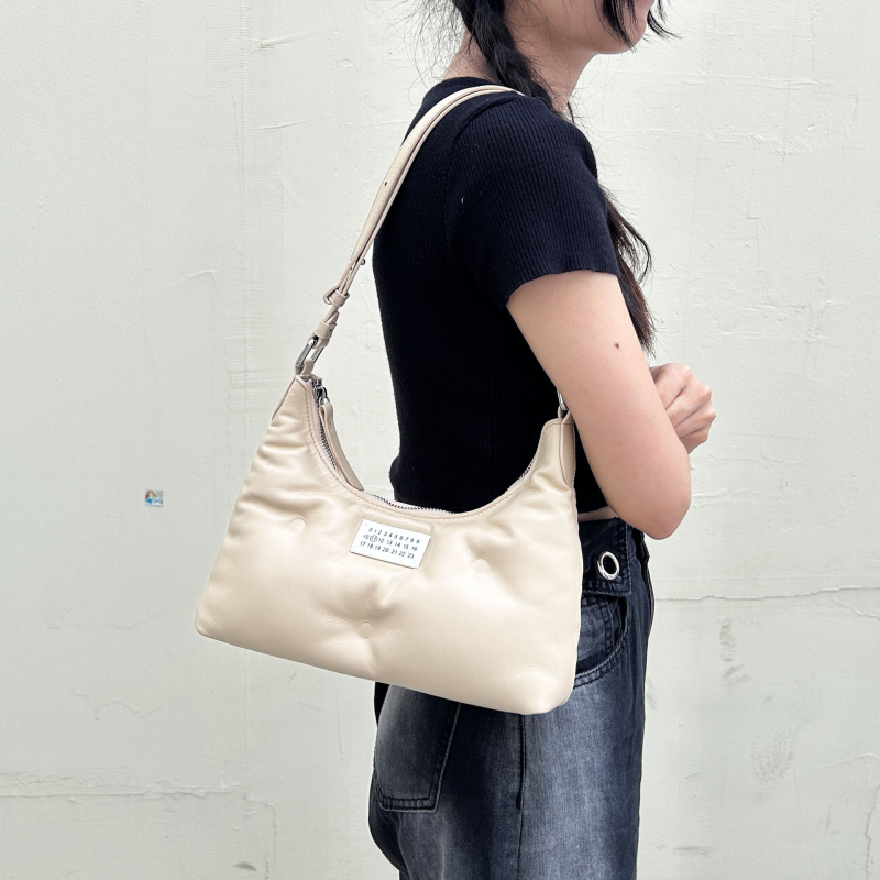 Crossbody torba od prave kože s ovčjom kožom i oblačnim dizajnom, korejski stil, mala veličina, za žene