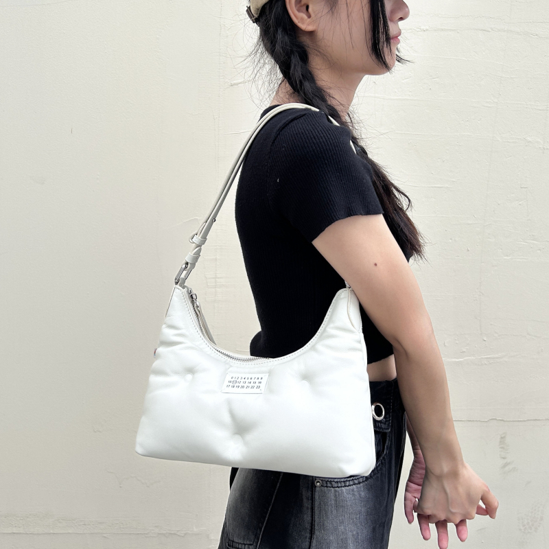 Crossbody torba od prave kože s ovčjom kožom i oblačnim dizajnom, korejski stil, mala veličina, za žene