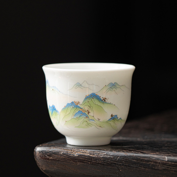 Ceașcă de ceai din porțelan alb, stil chinezesc, mică ceașcă ceramică pentru ceai