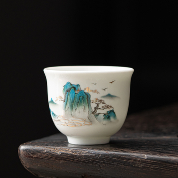 Ceașcă de ceai din porțelan alb, stil chinezesc, mică ceașcă ceramică pentru ceai