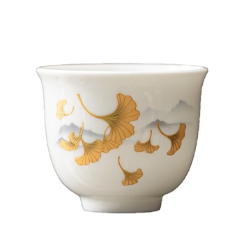 Ceașcă de ceai din porțelan alb, stil chinezesc, mică ceașcă ceramică pentru ceai