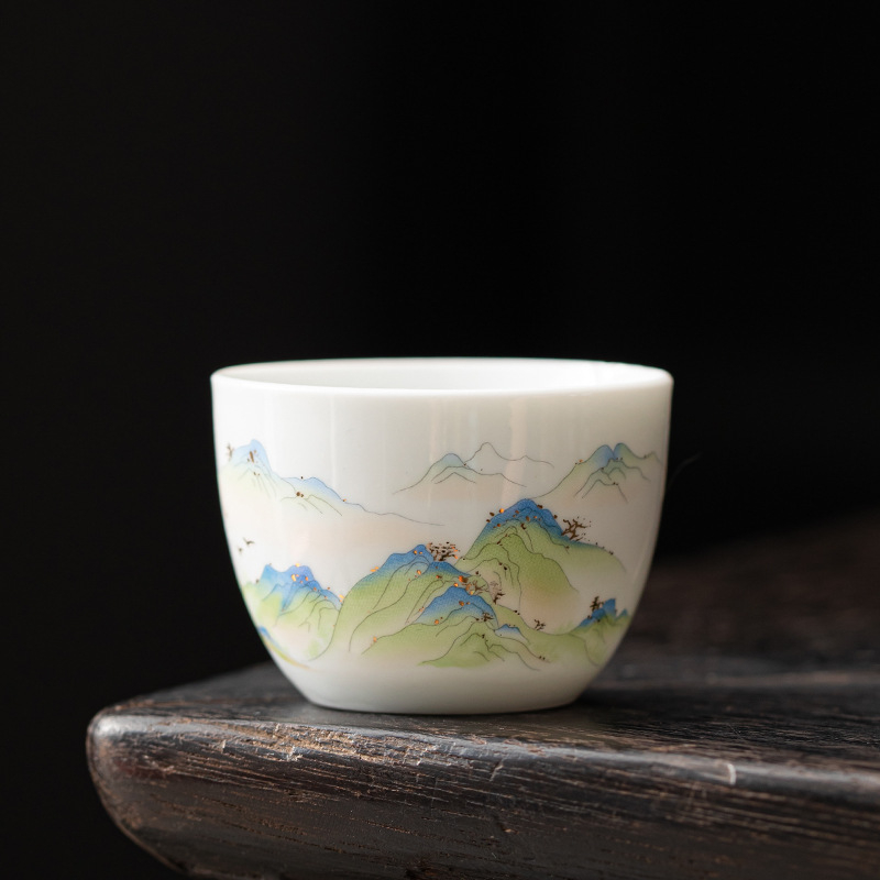 Ceașcă de ceai din porțelan alb, stil chinezesc, mică ceașcă ceramică pentru ceai