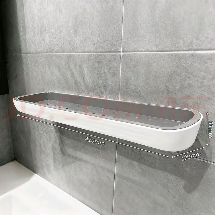 Raft de baie cu ventuză, montat pe perete, suport pentru prosoape, două etaje