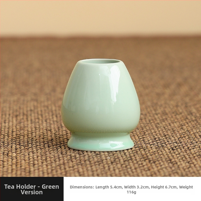 Set japonez din ceramică pentru matcha, cu tel de bambus, perie pentru matcha și linguriță pentru ceai