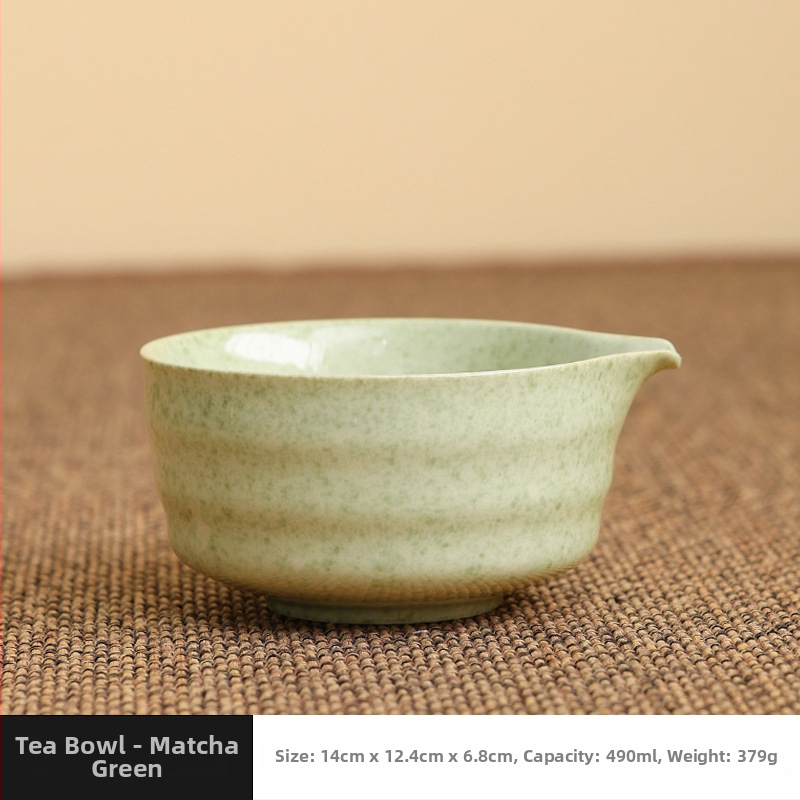 Set japonez din ceramică pentru matcha, cu tel de bambus, perie pentru matcha și linguriță pentru ceai