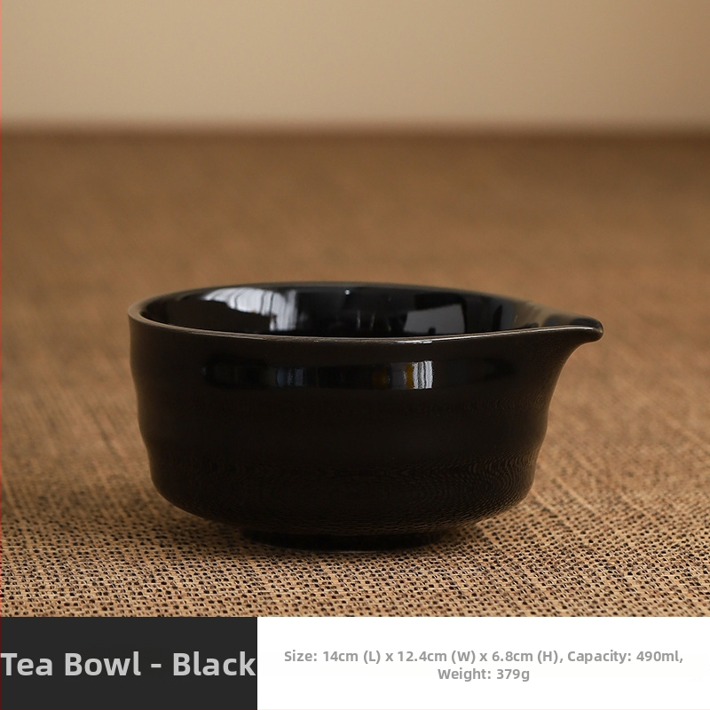 Set japonez din ceramică pentru matcha, cu tel de bambus, perie pentru matcha și linguriță pentru ceai
