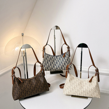 PU kožna ženska torbica za ramena i crossbody, srednje veličine, gradski minimalistički stil, retro otisak, suptilan luksuz