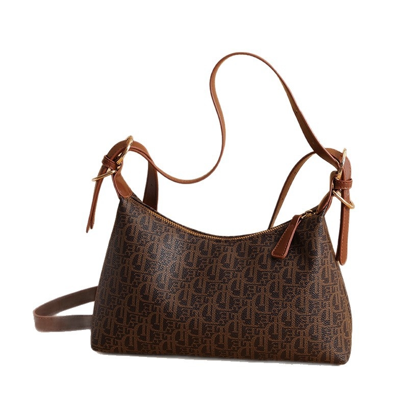 PU kožna ženska torbica za ramena i crossbody, srednje veličine, gradski minimalistički stil, retro otisak, suptilan luksuz