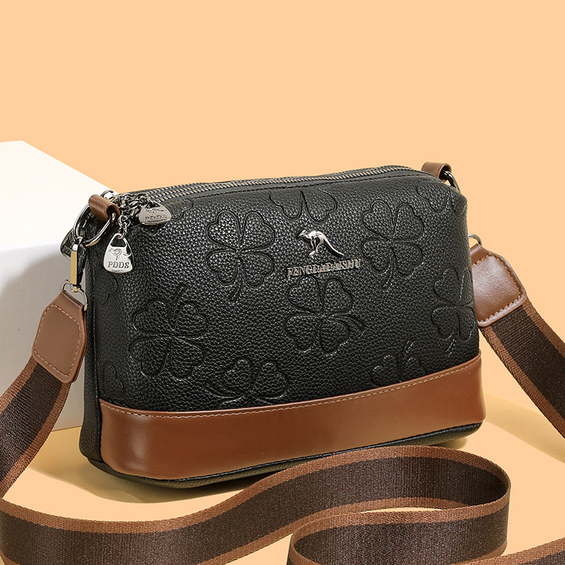 Ženska torbica za jesen-zimu 2025, mekana koža, retro preko ramena, reljefna tekstura, mala kvadratna crossbody torbica.