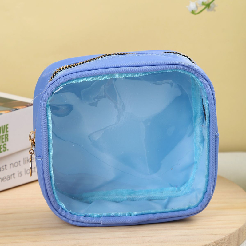 Hordozható sminktáska, minimalistán modern tároló sminkhez, mini színes kozmetikai táska