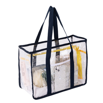 Geantă de plajă cu capacitate mare, organizator transparent din PVC pentru cosmetică și accesorii de înot
