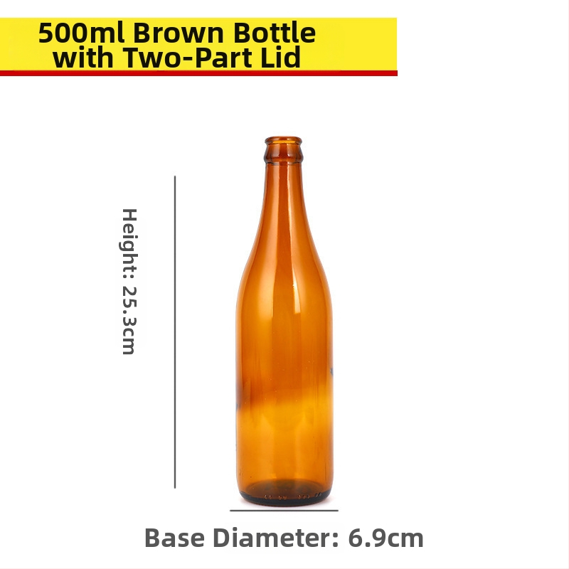 Hnedá sklenená fľaša na pivo, prázdna, 330 ml/500 ml, ochrana proti svetlu, pre nápoje