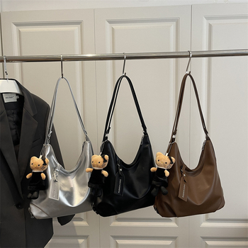 Torbica Tote od mekane PU kože za žene, jesen 2025 moda, srednja veličina, gradski jednostavan stil, torba preko ramena ili crossbody
