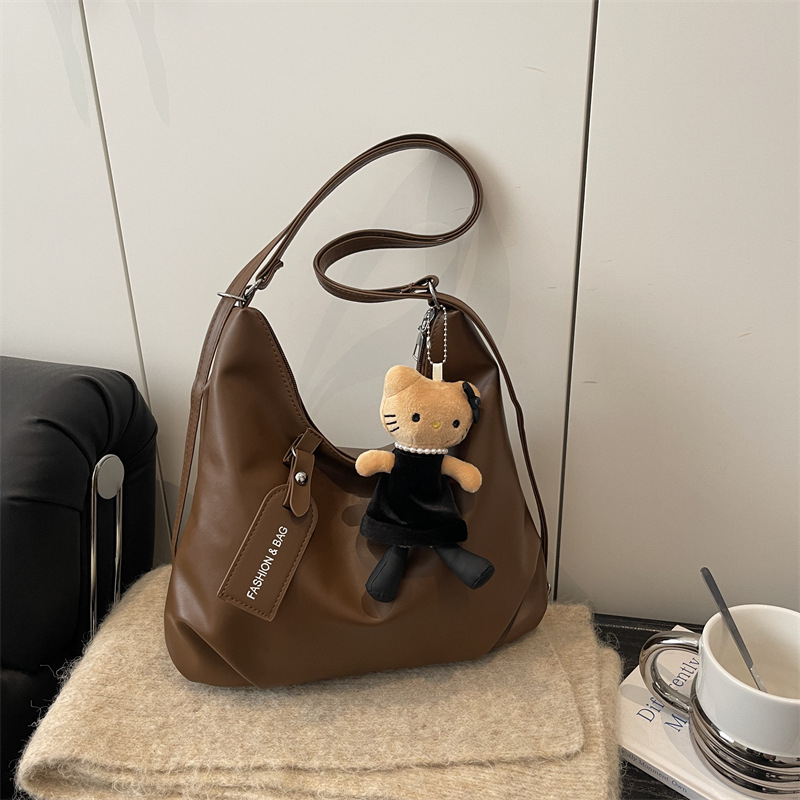 Torbica Tote od mekane PU kože za žene, jesen 2025 moda, srednja veličina, gradski jednostavan stil, torba preko ramena ili crossbody